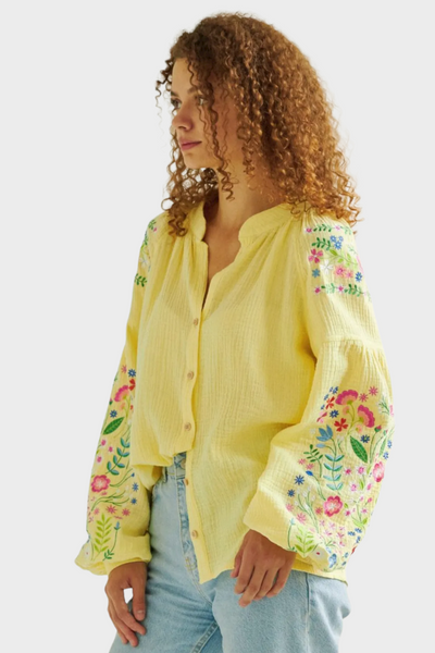 Жіноча блуза Vyshyta з польовими квітами XS Лимонна VSH13014 фото