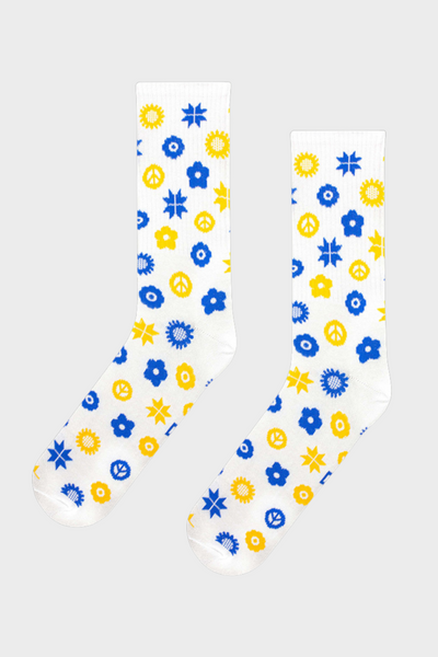 Шкарпетки CEH Етно-квіти 36-40 Білі CH17001(W) фото